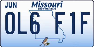 MO license plate OL6F1F