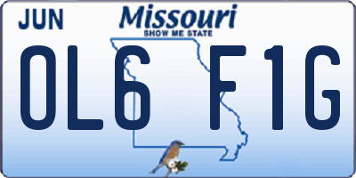 MO license plate OL6F1G