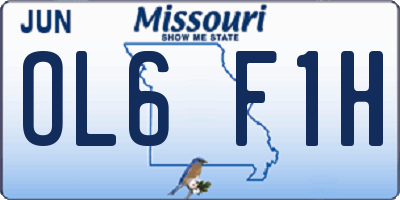 MO license plate OL6F1H