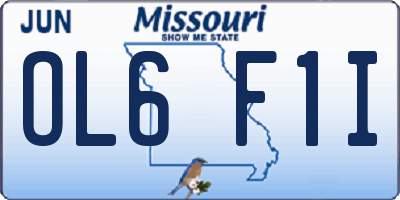 MO license plate OL6F1I