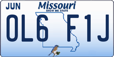 MO license plate OL6F1J