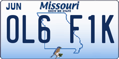 MO license plate OL6F1K