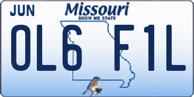 MO license plate OL6F1L