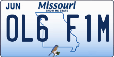 MO license plate OL6F1M