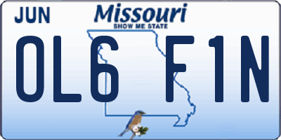 MO license plate OL6F1N