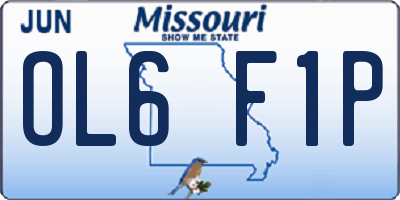 MO license plate OL6F1P