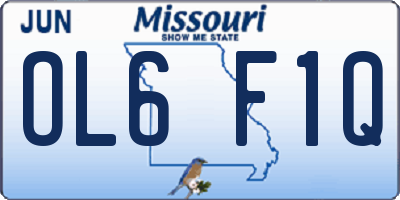 MO license plate OL6F1Q