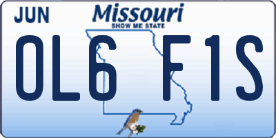 MO license plate OL6F1S