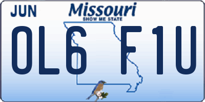 MO license plate OL6F1U