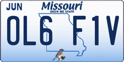 MO license plate OL6F1V