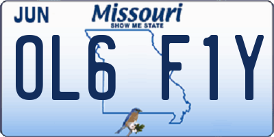 MO license plate OL6F1Y