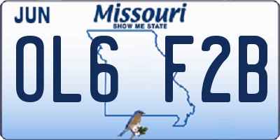 MO license plate OL6F2B