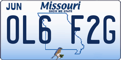 MO license plate OL6F2G