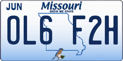 MO license plate OL6F2H