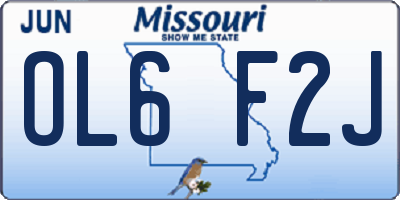 MO license plate OL6F2J