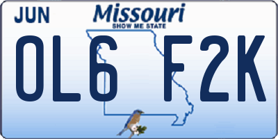 MO license plate OL6F2K