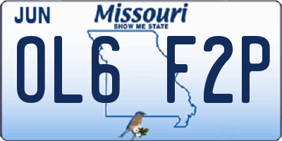 MO license plate OL6F2P