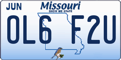 MO license plate OL6F2U