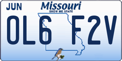 MO license plate OL6F2V