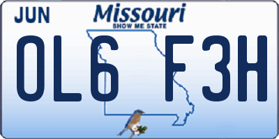 MO license plate OL6F3H