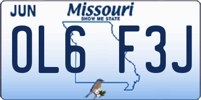 MO license plate OL6F3J