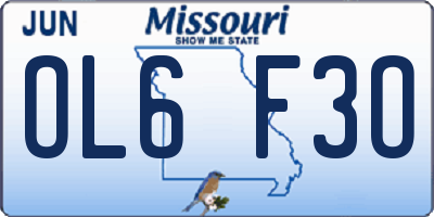 MO license plate OL6F3O
