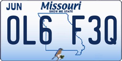 MO license plate OL6F3Q