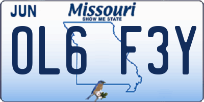 MO license plate OL6F3Y