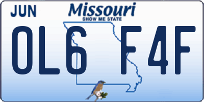 MO license plate OL6F4F