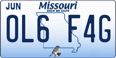 MO license plate OL6F4G