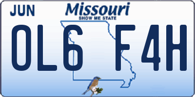 MO license plate OL6F4H