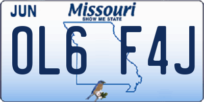 MO license plate OL6F4J