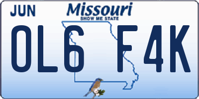 MO license plate OL6F4K