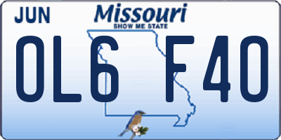 MO license plate OL6F4O