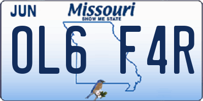 MO license plate OL6F4R