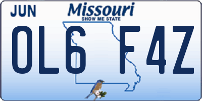 MO license plate OL6F4Z