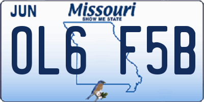 MO license plate OL6F5B