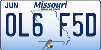 MO license plate OL6F5D