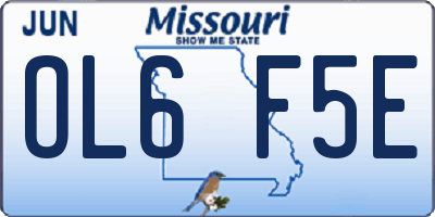 MO license plate OL6F5E