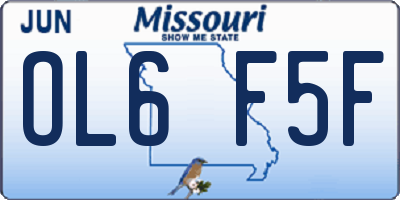MO license plate OL6F5F