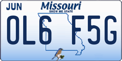 MO license plate OL6F5G