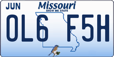 MO license plate OL6F5H