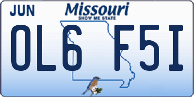 MO license plate OL6F5I