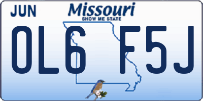 MO license plate OL6F5J