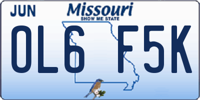 MO license plate OL6F5K