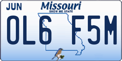 MO license plate OL6F5M