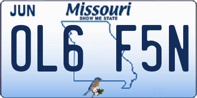 MO license plate OL6F5N
