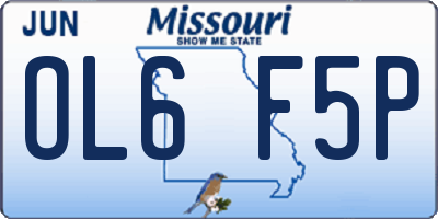 MO license plate OL6F5P