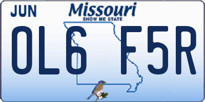MO license plate OL6F5R