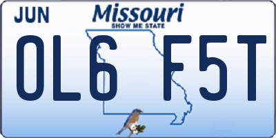 MO license plate OL6F5T